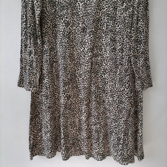 Old Navy Womens White Long Sleeve Round Neck Leopard Print Midi Dress Size XL - Picture 3 of 7
